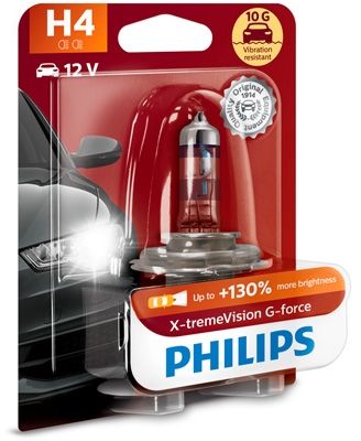 BEC FAR H4 P43t 60/55W 12V X-TREME VISION G-FORCE PHILIPS