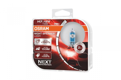 SET 2 BECURI 12V H3 55 W NIGHT BREAKER LASER +150% OSRAM