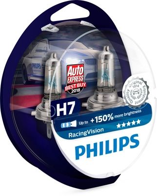 SET 2 BECURI FAR H7 55W 12V RACING VISION PHILIPS