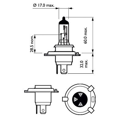 SET 2 BECURI FAR H4 60/55W 12V X-TREME VISION PRO150 PHILIPS