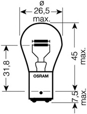 BEC 12V P21/4W ORIGINAL SET 10 BUC OSRAM