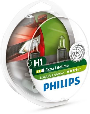 SET 2 BECURI FAR H1 55W 12V LONG LIFE ECOVISION PHILIPS