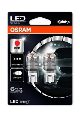 SET 2 BECURI LED EXTERIOR 12V (W16W) RED LEDriving PREMIUM BLI OSRAM