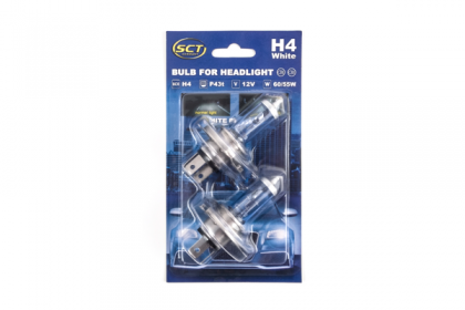 SET 2 BECURI FAR H4 12V 60/55W P43t WHITE SCT