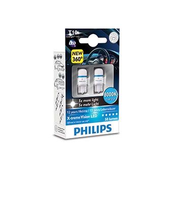 SET 2 BECURI LED INTERIOR 12V T10 (0.9W) 8000K X-TREME ULTINON PHILIPS