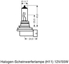 BEC 12V H11 55 W ORIGINAL OSRAM