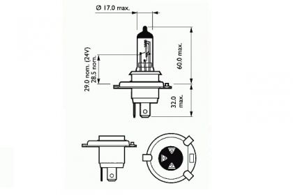 BEC FAR H4 12V 60/55W P43T BASIC SCT