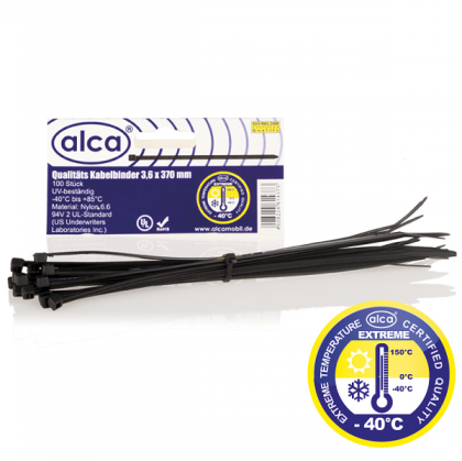 COLIER NYLON  NEGRU CU REZISTENTA UV 100BUC. 3.6*370MM