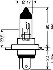 BEC 12V H4 60/55 W ORIGINAL BLISTER 1 BUC OSRAM