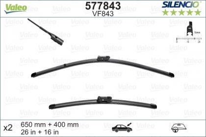 SET STERGATOARE VALEO SILENCIO X.TRM 650/400 MM VF843