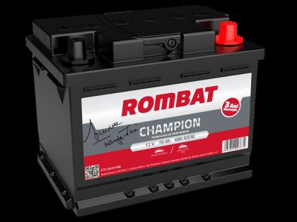 ACUMULATOR ROMBAT CHAMPION EFB70AH 70AH 680A 242X175X190 +DR
