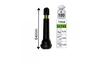 VALVE PENTRU ANVELOPE TR418 64MM - SET 100BUC