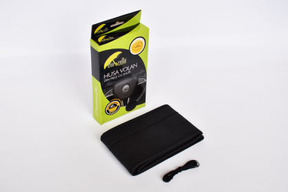 HUSA VOLAN PIELE ECOLOGICA CU SNUR  - NEGRU