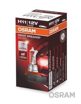 BEC 12V H11 55 W NIGHT BREAKER SILVER +100% OSRAM
