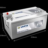 ACUMULATOR VARTA HEAVY DUTYEFB 12V 240AH 1200A C40 518X276X242